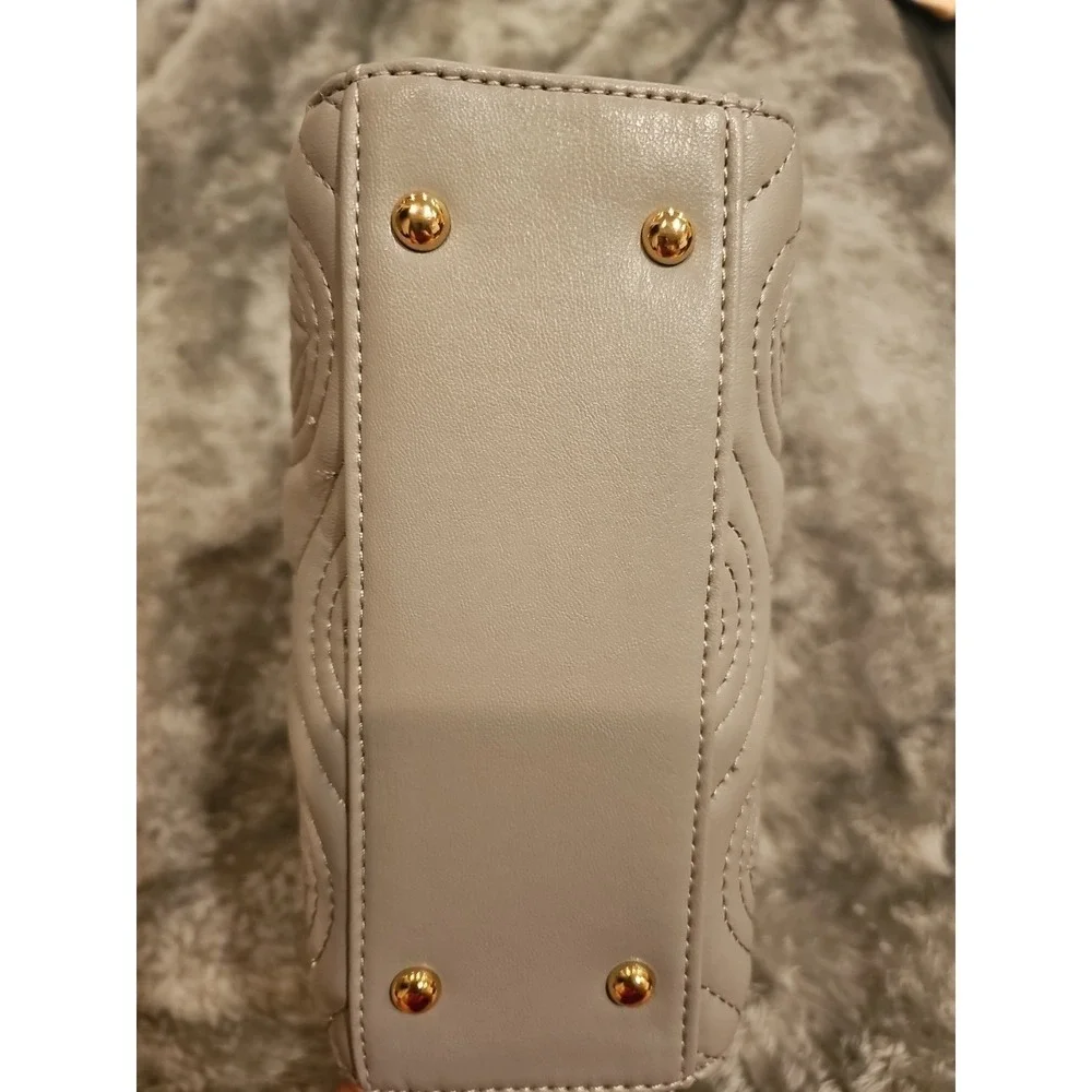 Valentino Orlandi Light Grey Quilted Monogram Handbag Crossbody‎  - MSRP 259.00